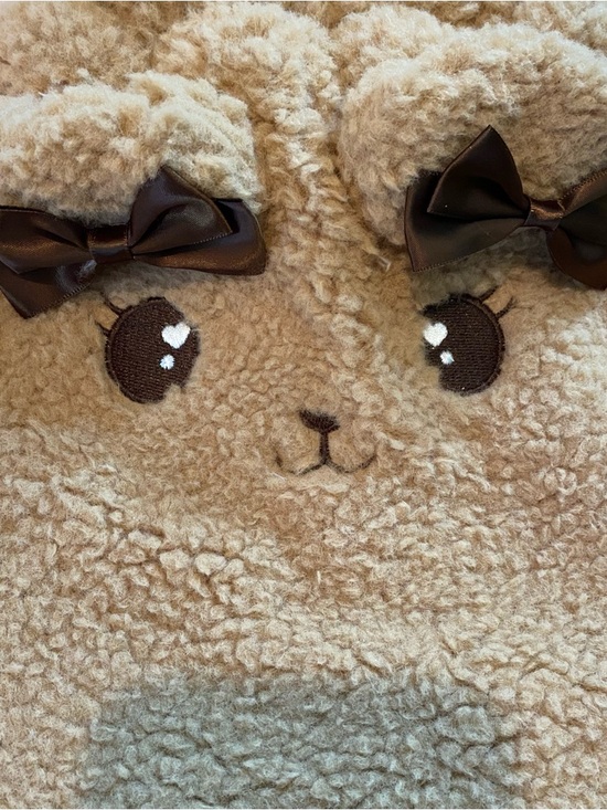 NWT Kawaii Huhu EGL Lolita Brown Milk Tea Tan Bear Hooded Coat + Leg Warmers Set - Picture 7 of 8